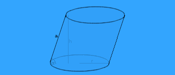 Oblique Cylinder Calculator